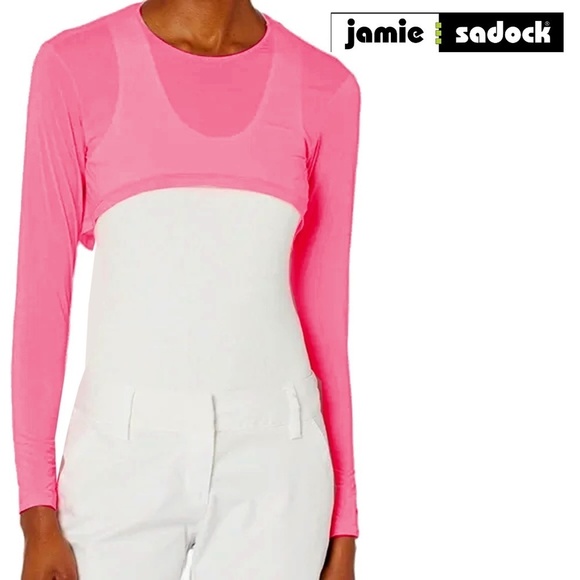 Jamie Sadock Crop Top Solar Protection Sunsense 35 SPF Lightweight Sleeves Arms - Picture 1 of 10